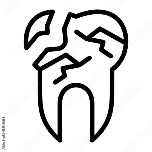 Broken Tooth Icon Style