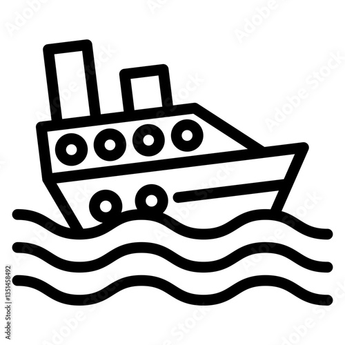 Boat Sink Icon Style