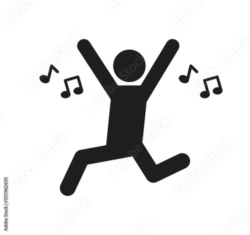 喜んで走っている人物のピクトグラムアイコン