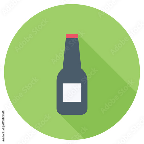 Beer bottle icon representing beverages, relaxation, and social gatherings or events.