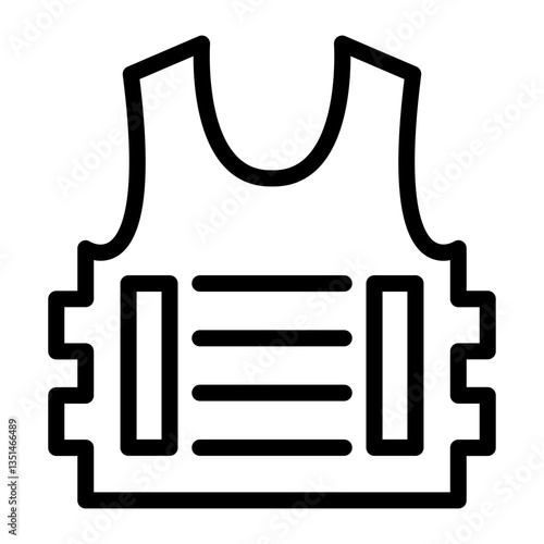 Bulletproof Vest Icon Style