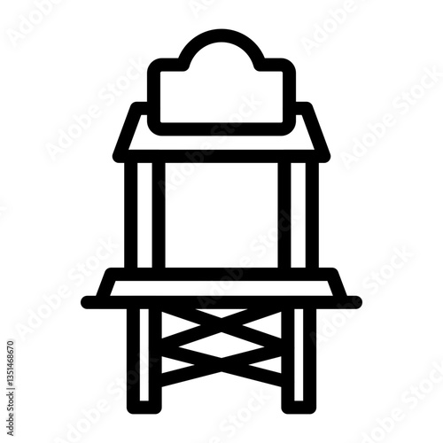 Water Tower Icon Style