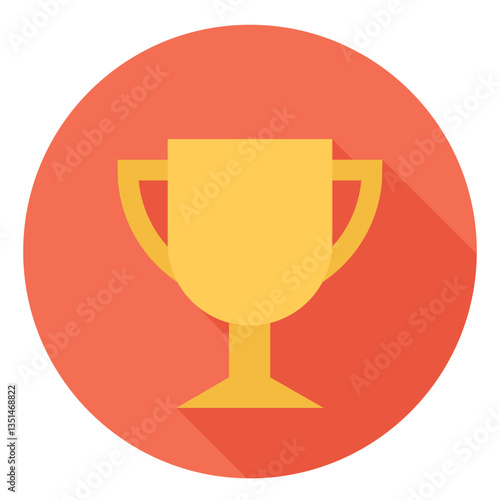 Flat golden trophy icon representing achievement, victory, success, and recognition.