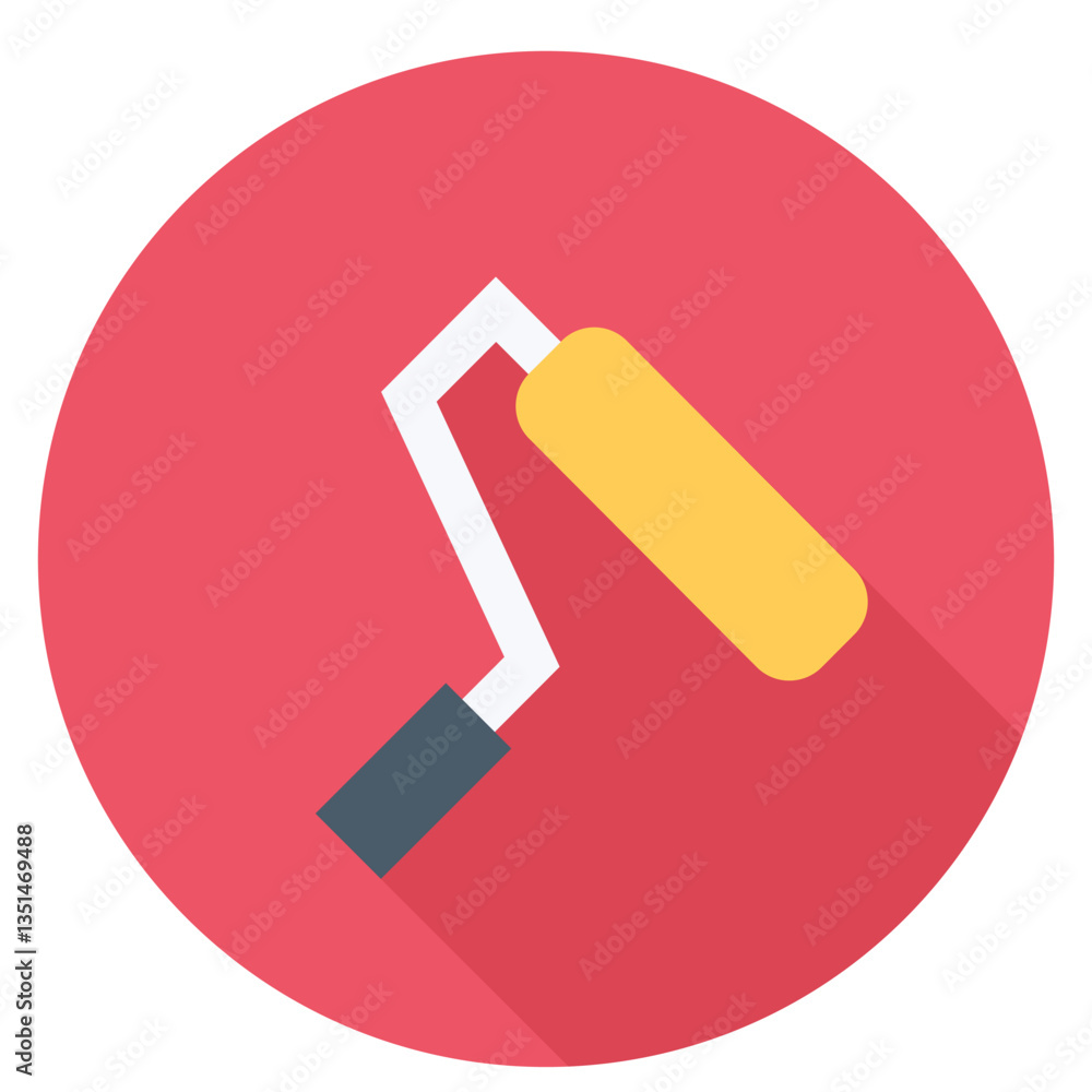 Simple paint roller icon representing home improvement and painting tools. Simple paint roller icon representing home improvement and painting tools.