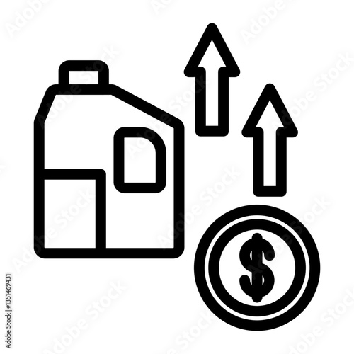 Oil Price Increase Icon Style