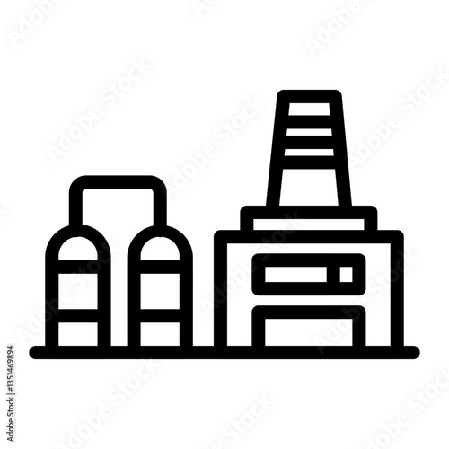 Oil Refinery Icon Style