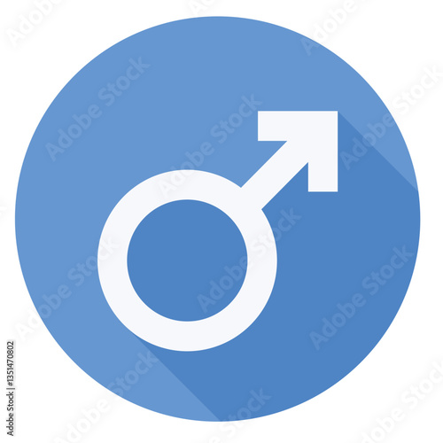 Male gender vector icon with clean design, representing masculinity and identity.