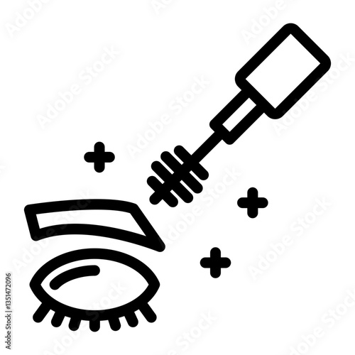 Eyelash Mascara Icon Style