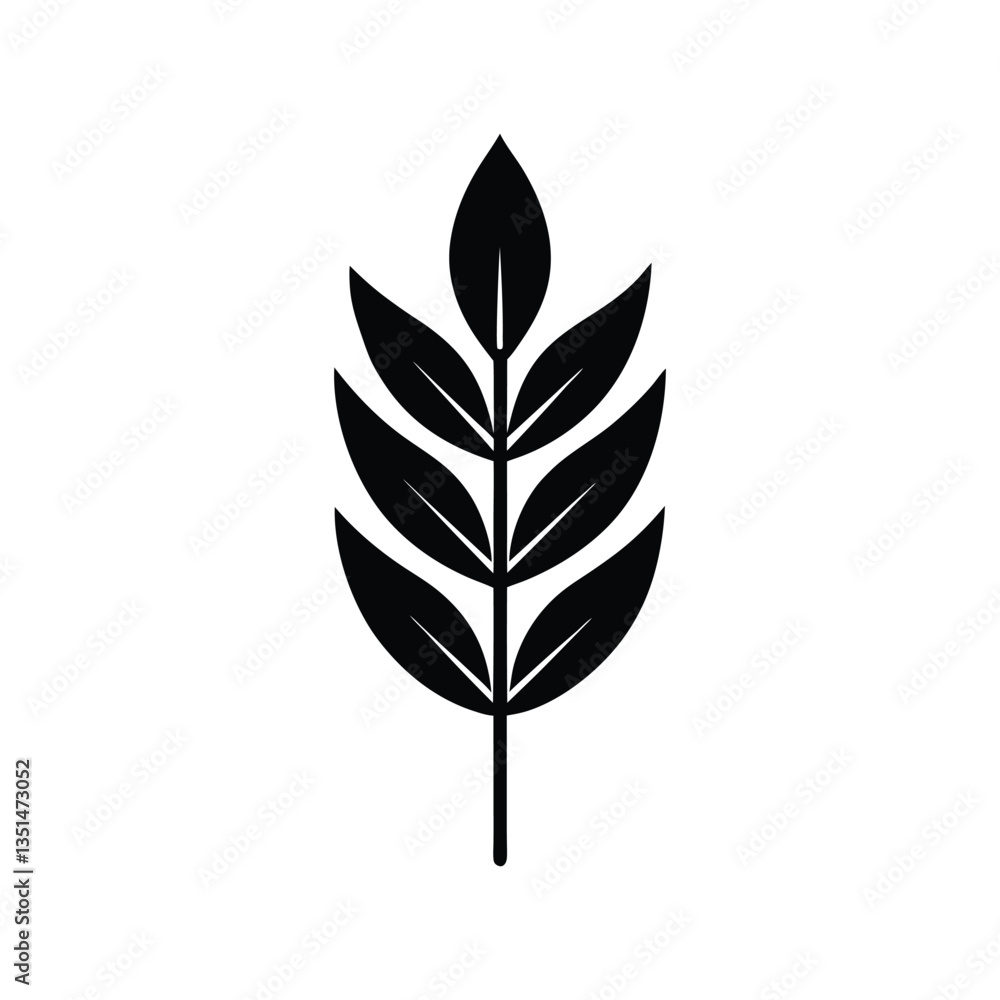 Silhouette vector art illustration of a eucalyptus leaf icon.eps Silhouette vector art illustration of a eucalyptus leaf icon.eps
