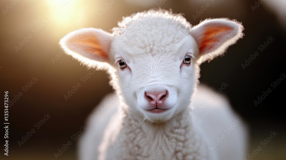 Obraz premium Innocent lamb, soft light
