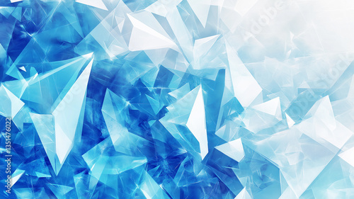 青い幾何学模様の背景素材