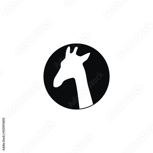 giraffe silhouette logo with abstract fur pattern vector