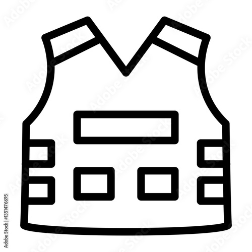Bulletproof Vest Icon Style