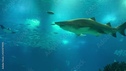 Underwater view from a Shark swimming