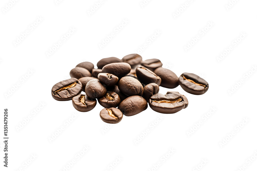 Naklejka premium Coffee Beans Pile with Transparent Background