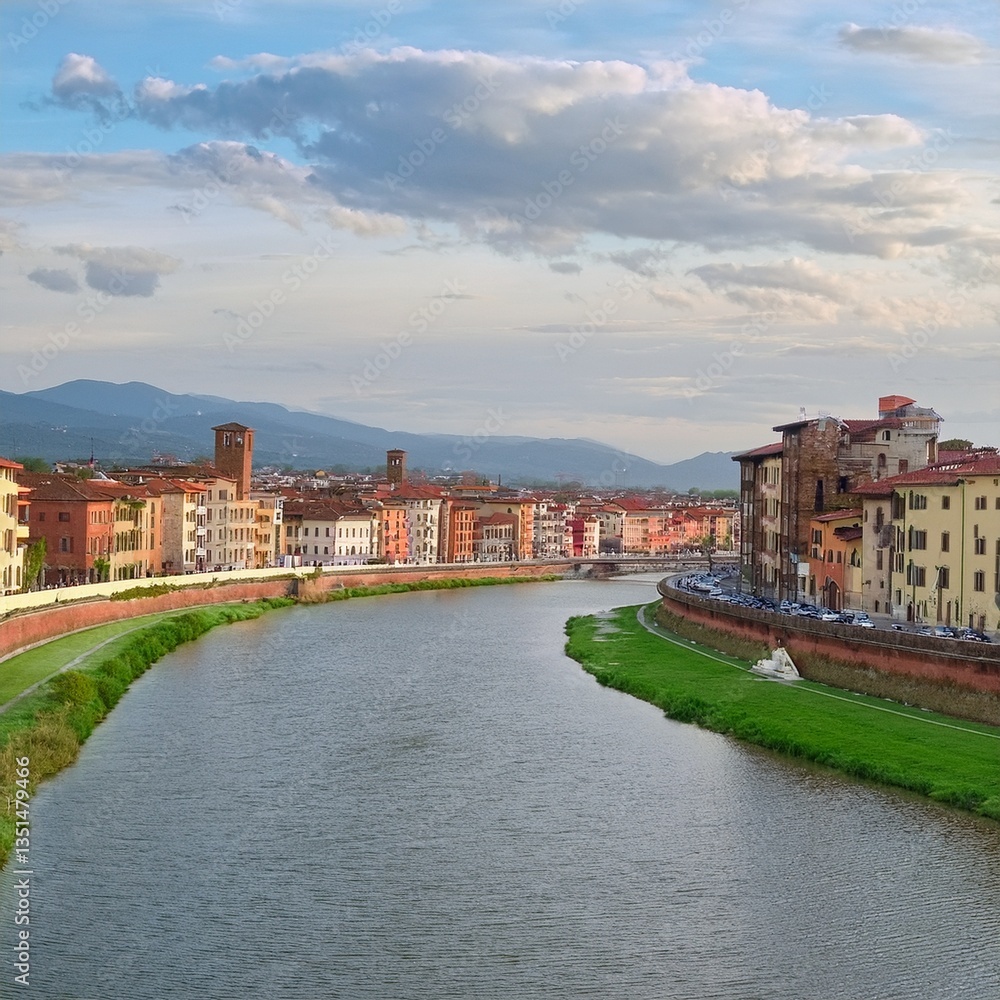 Obraz premium river in Tuscany AI generated