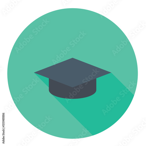 Vector illustration of a graduation cap icon for education and achievement.