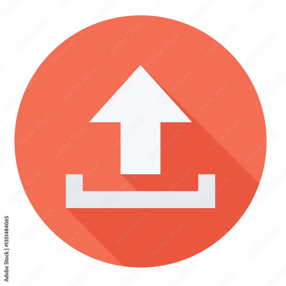 Modern round upload icon for file sharing, cloud storage, website. Modern round upload icon for file sharing, cloud storage, website.