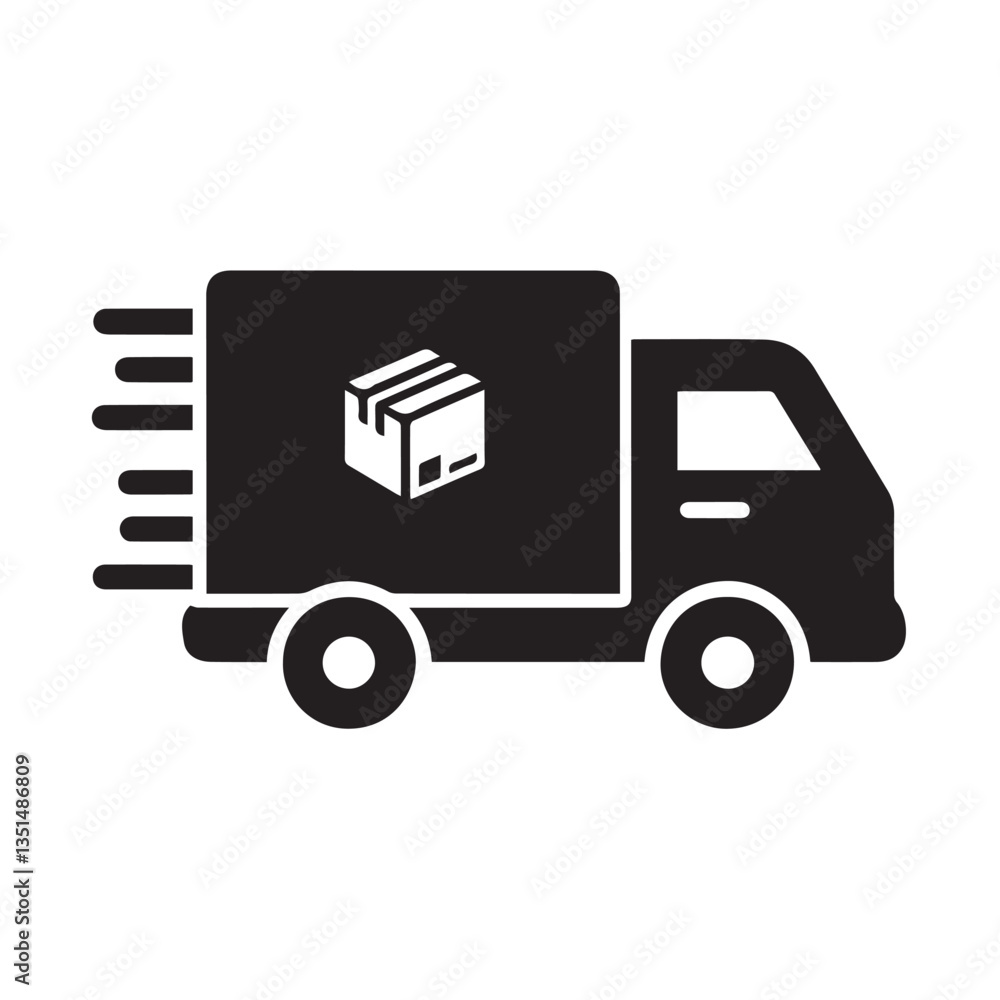 Delivery Truck with Trailer Icon Vector Illustration Delivery Truck with Trailer Icon Vector Illustration