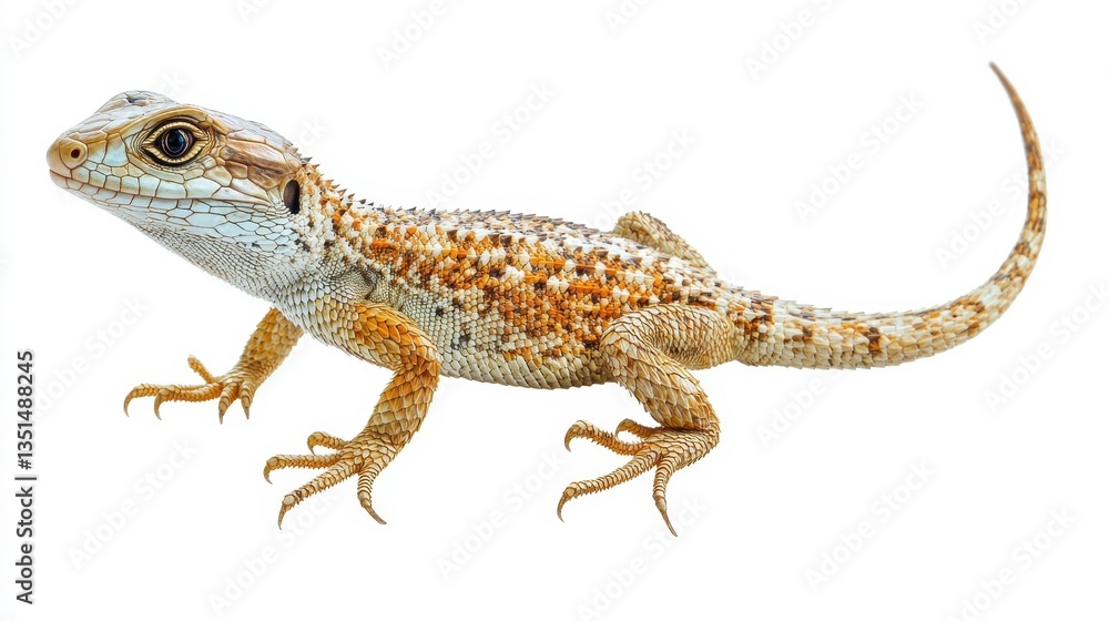 Naklejka premium Agile lizard in natural habitat wildlife photography close-up view detailed color patterns animal behavior
