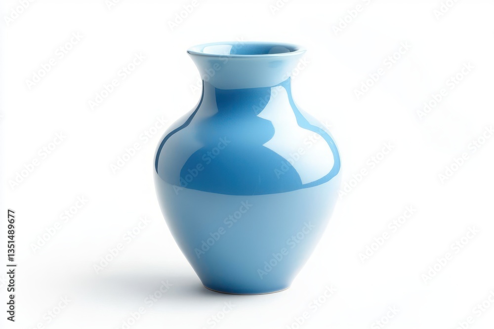 Elegant vase in a gentle blue hue displaying artful design standing gracefully on a pristine white surface Elegant vase in a gentle blue hue displaying artful design standing gracefully on a pristine white surface