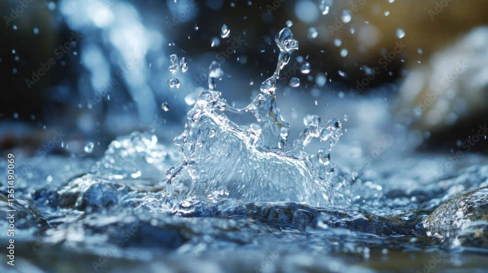Water Splash in a Mountain Stream: Crystal Clear Nature Photography Water Splash in a Mountain Stream: Crystal Clear Nature Photography