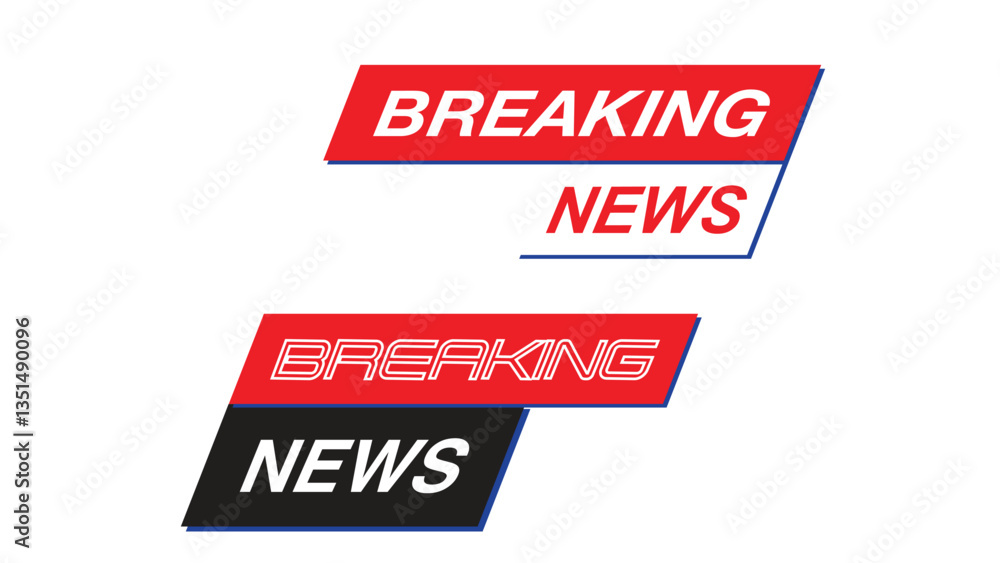 Breaking News Overlay Design Template for Television or Video Broadcast. Vector Media Elements for Journalists Breaking News Overlay Design Template for Television or Video Broadcast. Vector Media Elements for Journalists