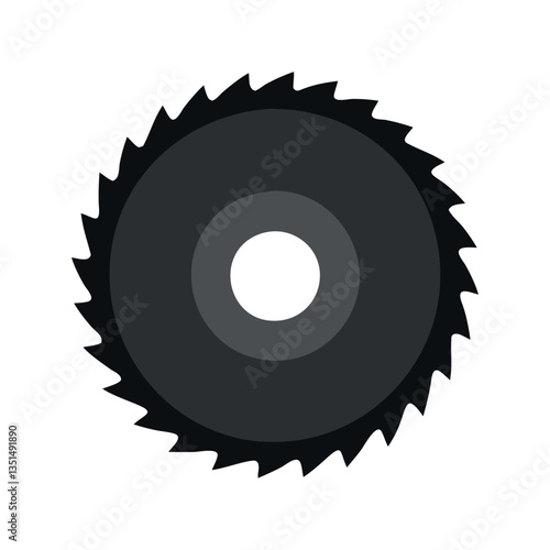 Silhouettes of different circular saw blades, vector
