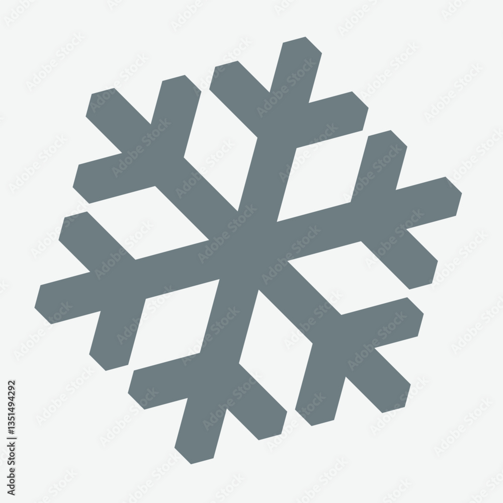 Snowflake icon, representing winter, cold weather, and unique frozen patterns. Snowflake icon, representing winter, cold weather, and unique frozen patterns.