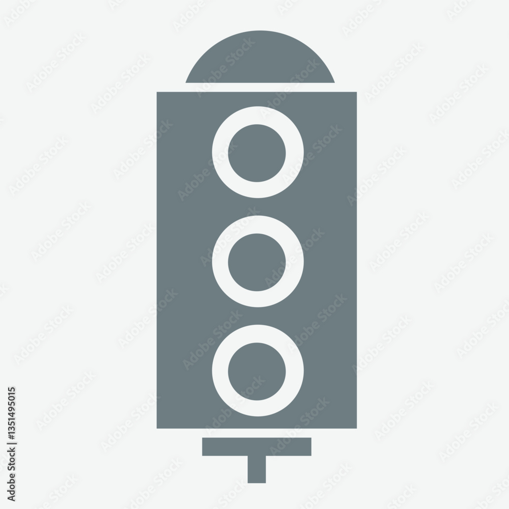 Traffic light icon, representing road safety, signals, and traffic control. Traffic light icon, representing road safety, signals, and traffic control.