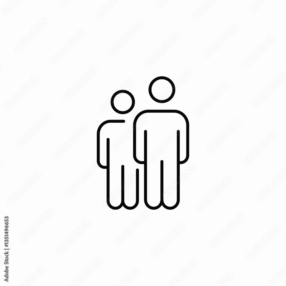 Two people team partnership icon vector sign Two people team partnership icon vector sign