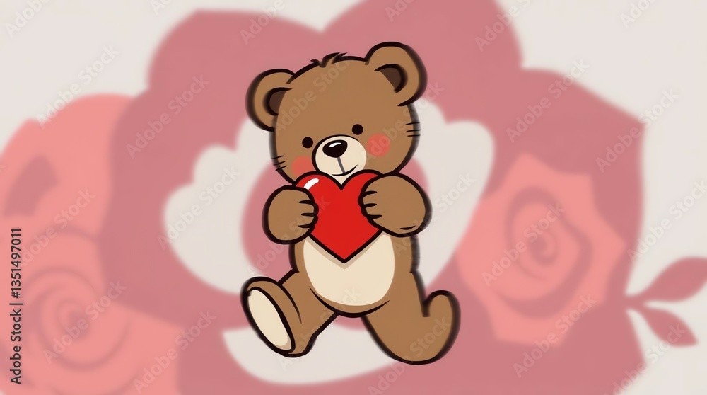 Fototapeta premium I love you, heart, Teddybär