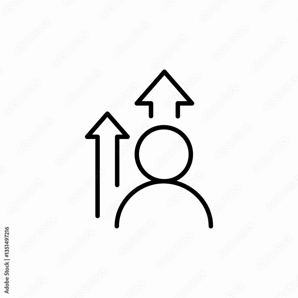 Personal growth development arrows icon vector sign Personal growth development arrows icon vector sign