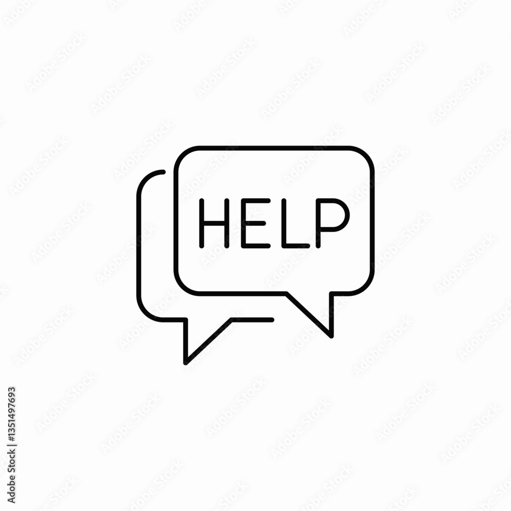 Help support chat bubble icon vector sign Help support chat bubble icon vector sign
