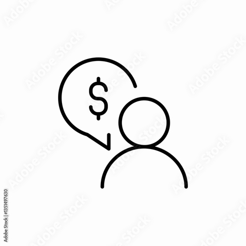 person speech money icon vector sign