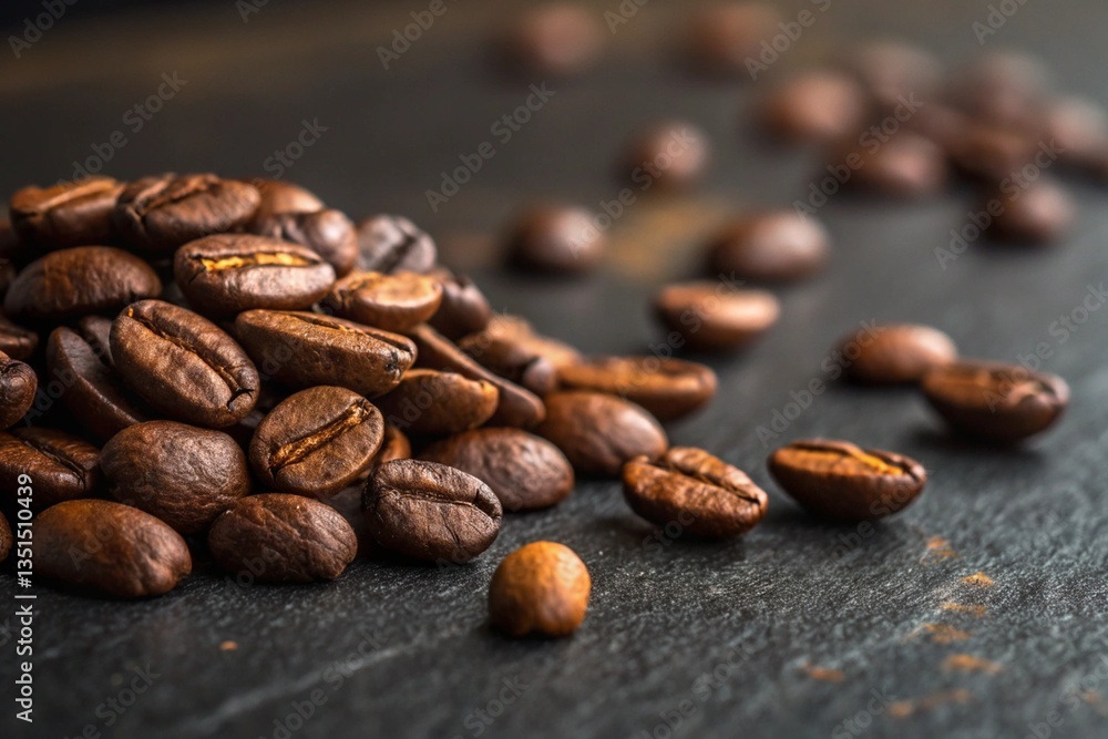 Fototapeta premium Coffee bean on dark background. Coffee on table