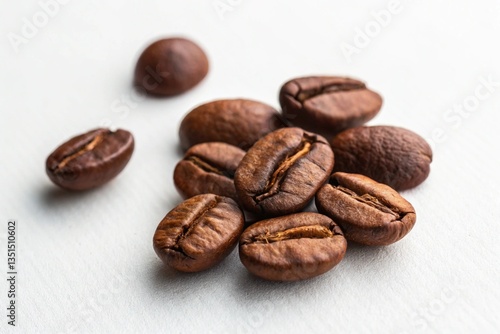 Coffee bean on white background. Coffee on table