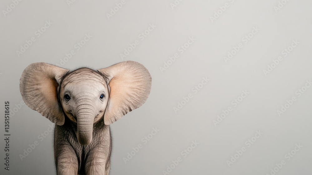 Fototapeta premium Playful baby elephant with a charming expression