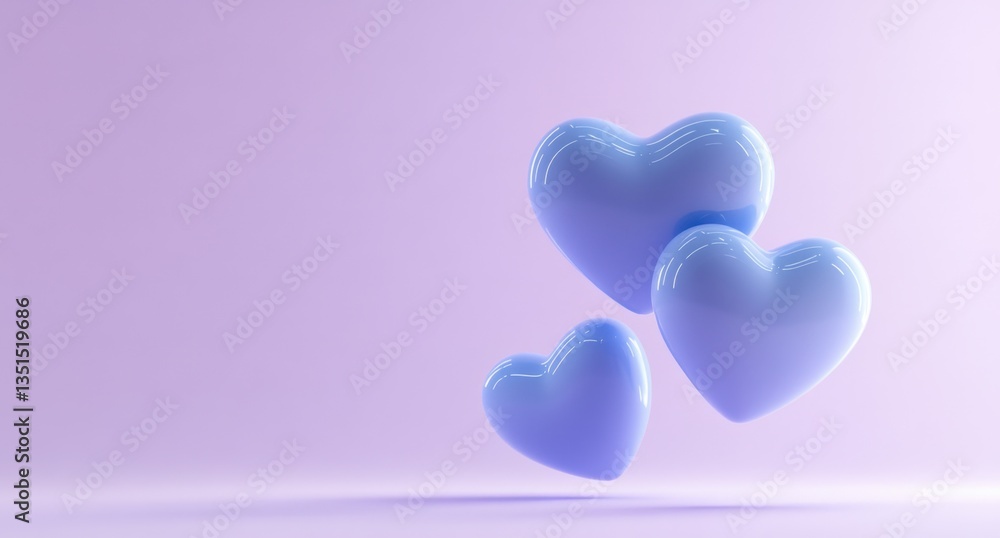3D Valentine’s Day background with glass morphism heart render 3D Valentine’s Day background with glass morphism heart render