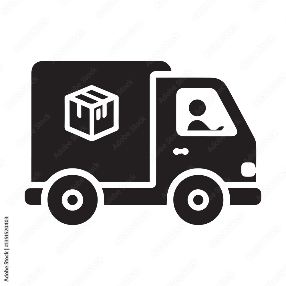 Delivery Truck with Trailer Icon Vector Illustration Delivery Truck with Trailer Icon Vector Illustration