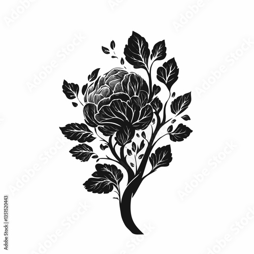 Modern stylized cauliflower logo