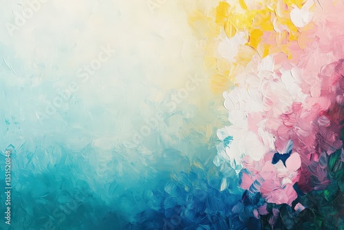 Abstract art showing textured brush strokes of various colors