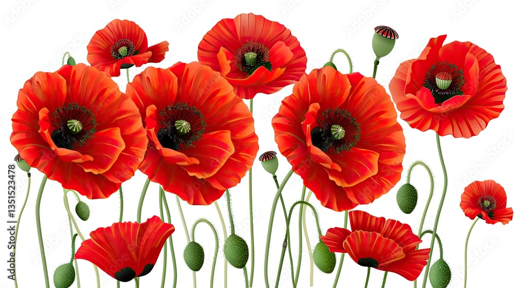 Obraz premium A bouquet of red poppies