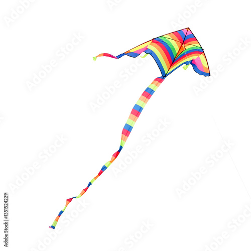 A kite on a white background on a transparent background