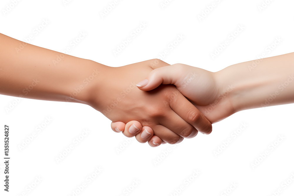 Two hands shaking, symbolizing a deal or greeting isolated on transparent background. Generative ai Two hands shaking, symbolizing a deal or greeting isolated on transparent background. Generative ai