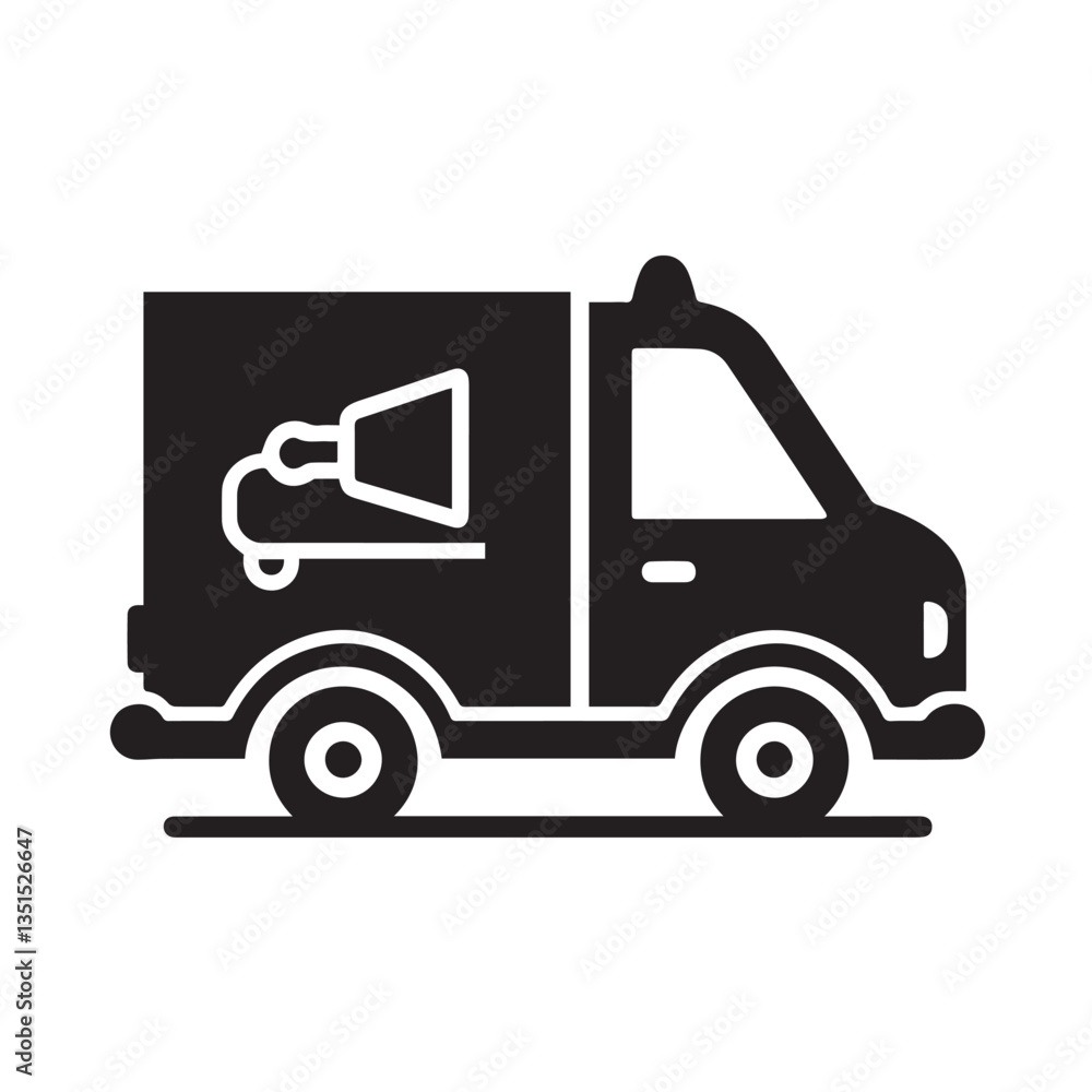 Fototapeta premium Delivery Truck with Trailer Icon Vector Illustration