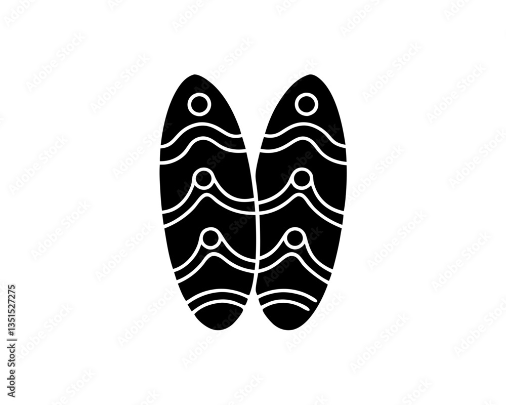 creative details Surfboard with Ocean Waves Patterned on It Icon vector illustration creative details Surfboard with Ocean Waves Patterned on It Icon vector illustration