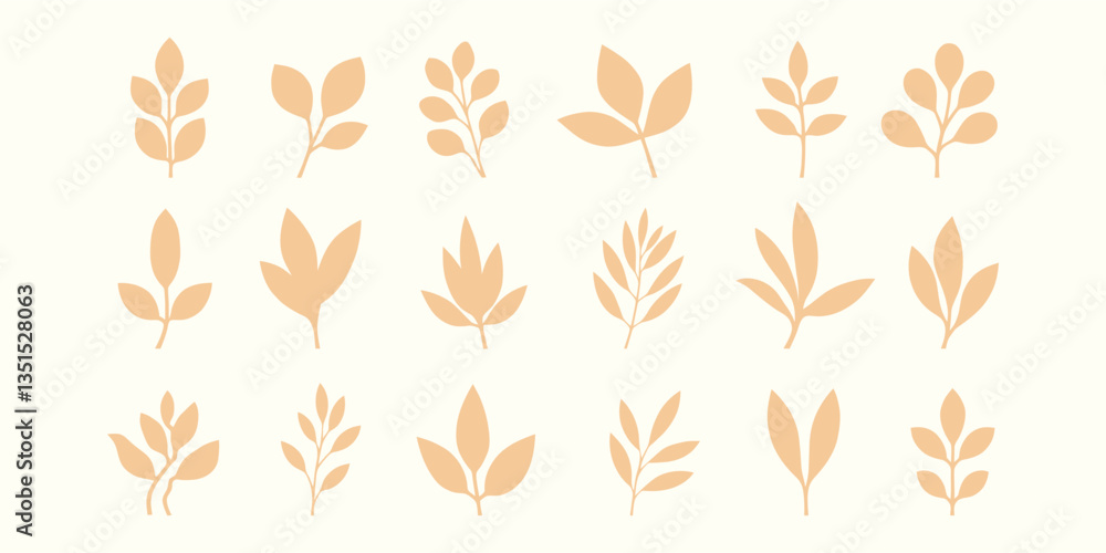 Fototapeta premium Earthy Elegance A Versatile Collection of Abstract Botanical Designs