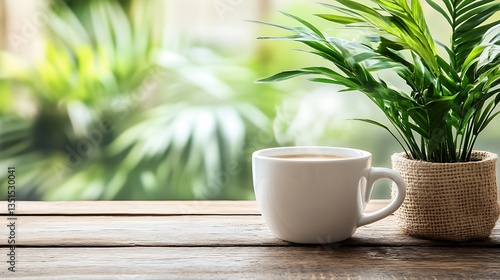 Morning Coffee and Greenery: A Serene Start