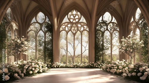 Wedding background fantasy and luxury generative AI